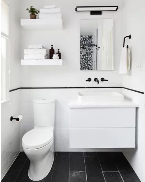 banheiro preto e branco 